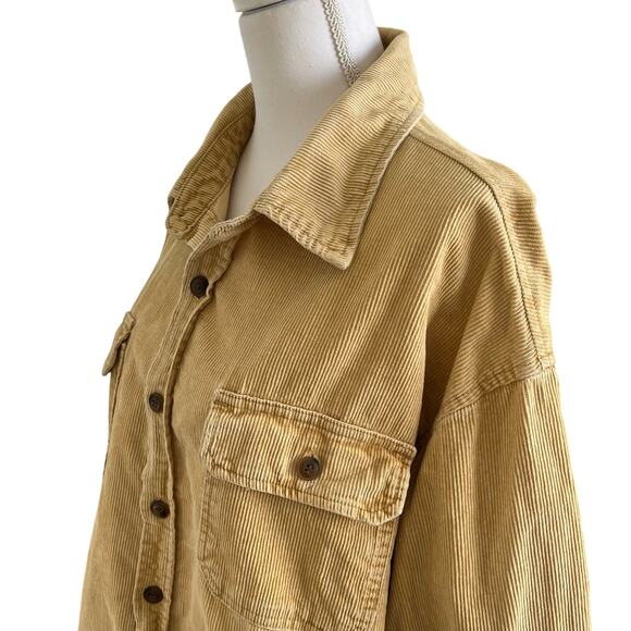 mnml Corduroy Shirt Men's Size Medium M Gold Yellow 100% Cotton Button Up - Picture 4 of 7